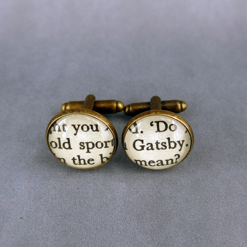 Great Gatsby Cufflinks Graduation Literature Gift Etsy