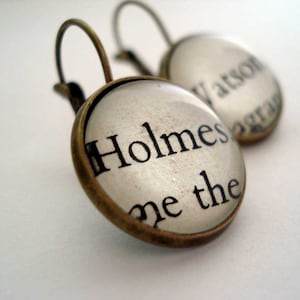 Holmes and Watson Earrings, Book Jewellery, Classic Literature