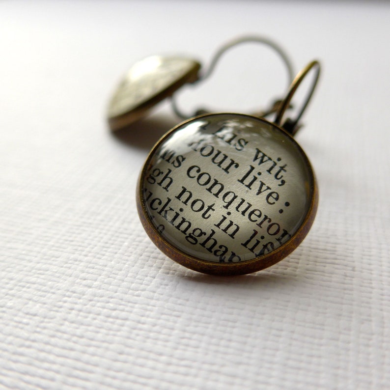 Shakespeare Book Earrings Gift for English Teacher image 5