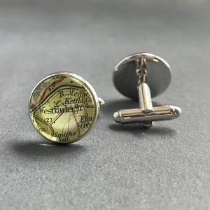 Customised Mens Cufflinks with Geographical Locations