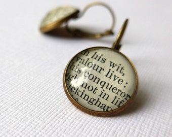 Shakespeare Book Earrings Gift for English Teacher