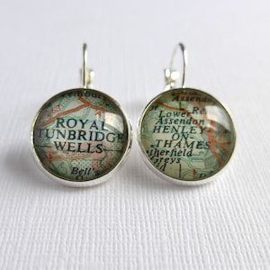 Personalized Earrings, Travel Themed, Map Earrings, Personalised Womens Jewelry, Girlfriend