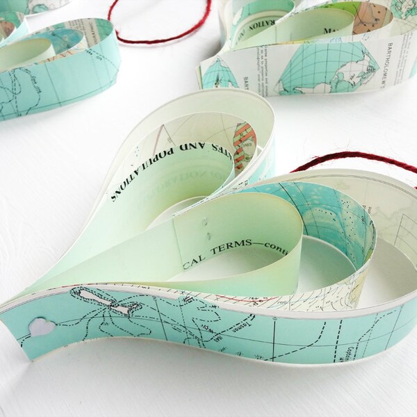 Pale Blue Home Dekoration Papier Herz Dekor Sommer nautische Garland