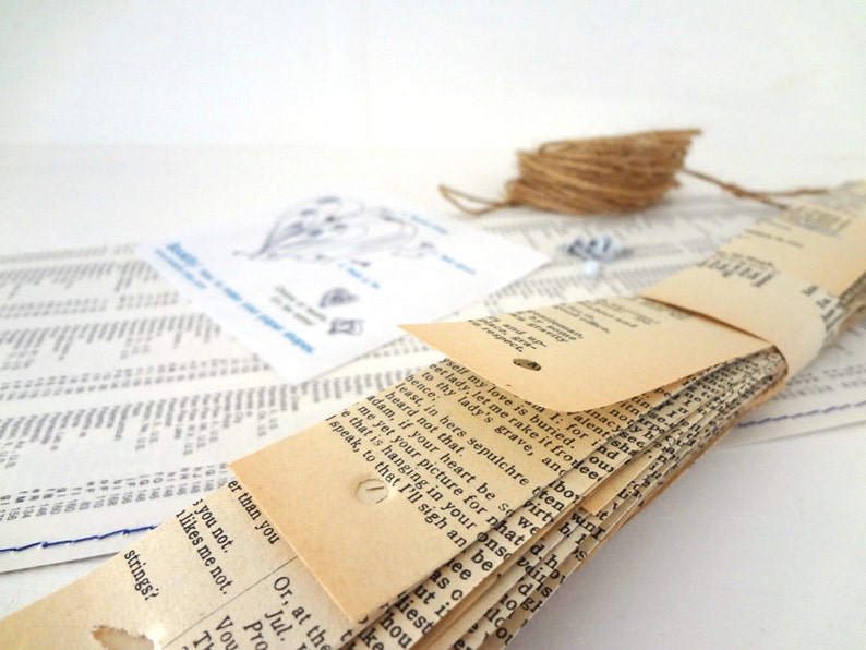 Guirnalda de corazón de papel, libros de Shakespeare reciclados, regalo de graduación imagen 7