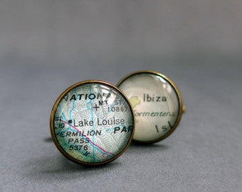 Globetrotter Cufflinks, Travel Themed Jewellery, Round the World, Global