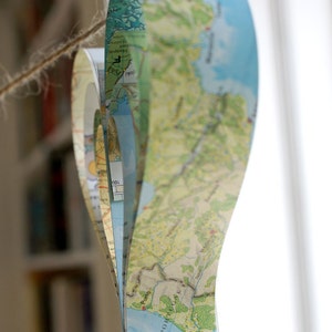 Pale Blue Map Decorations, Travel Themed, Paper Garland, Multicoloured image 4