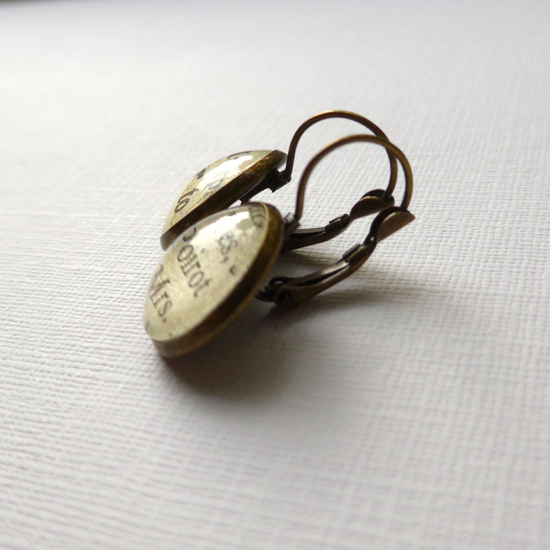 Marple and Poirot Agatha Christie Book Earrings, Detective Novels, Librarian Teacher Gift image 4