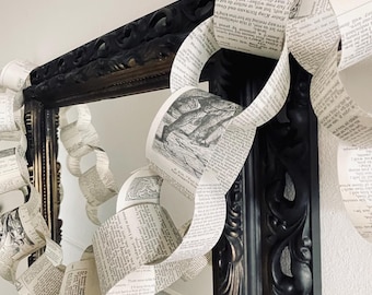 Shakespeare Paper Chain, Nostalgic Book Lover Decor, Victorian Style