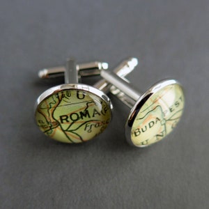 Personalised Silver Cuff Links, Map Cufflinks, Unique Anniversary Jewelry image 6