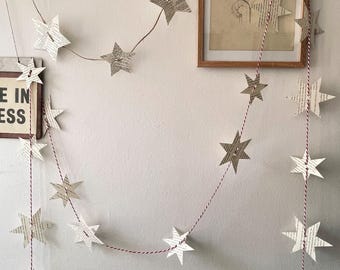 DIY Paper Garland of Stars using Books