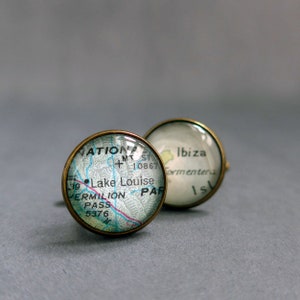 Unique Mens Cuff Links, Customized Cufflinks, Paper Map Gift image 6