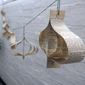 Paper Bunting, Natural Garland, Cottagecore, Cosy Decorations, Sustainable Christmas image 3