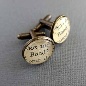 James Bond Cufflinks, Cool Gifts for Him, Book Cuff Links image 3