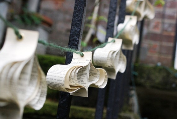 Rustic Paper Garland Recycled Books Wedding Decorations Etsy