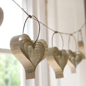 Book Garland, Literary Themed Wedding Decorations, Neutral Tones