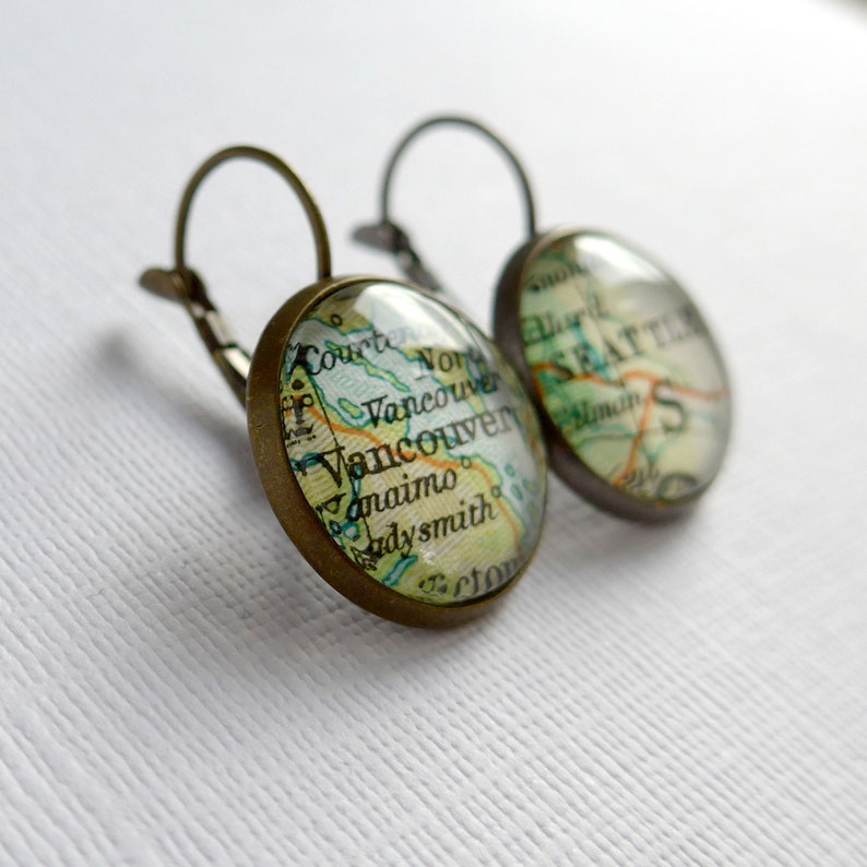 Bronze Customised Studs, Personalised Earrings, MultiColoured, Glass image 1