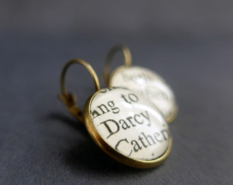 Elizabeth and Darcy Earrings, Jane Austen, Literary Jewellery, Teacher and Grad Gift, Valentine