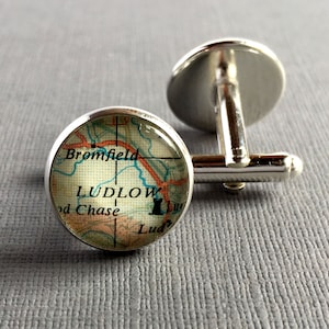 Cadeau pour le marié, le mari, le petit ami, boutons de manchette ronds de carte, argent, bronze