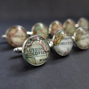 Unique Mens Cuff Links, Customized Cufflinks, Paper Map Gift image 3