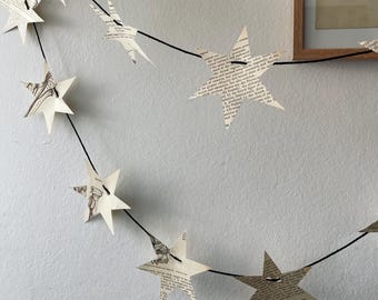 Paper Star Garland, Halloween Spooky Bunting, Anatomy Book, Mantel Decoration