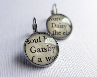 Great Gatsby Earrings, Books, Teacher Gift, Literature Jewellery
