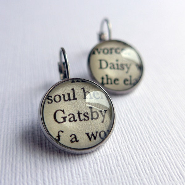 Tolle Gatsby Ohrringe, Bücher, Lehrer Geschenk, Literatur Schmuck