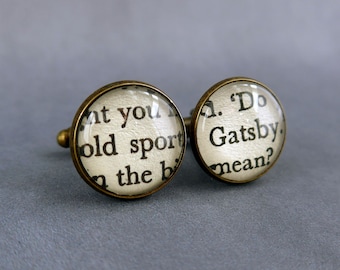 Gatsby Book Cufflinks, Graduation Literature Gift