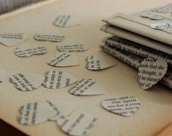 Book Confetti, Upcycled Sustainable Table Scatter, Romantic Party Decor