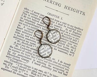 Wuthering Heights Book Earrings, Cathy and Heathcliff, Literary Book Lovers