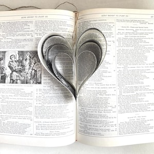 Book Page Heart Party or Wedding Decorations x 20