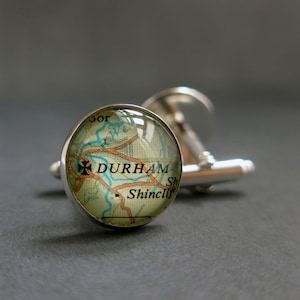 Personalised Silver Cuff Links, Map Cufflinks, Unique Anniversary Jewelry