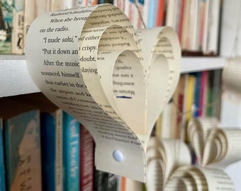 Book Page Garland, Bookcase or Wall Decoration