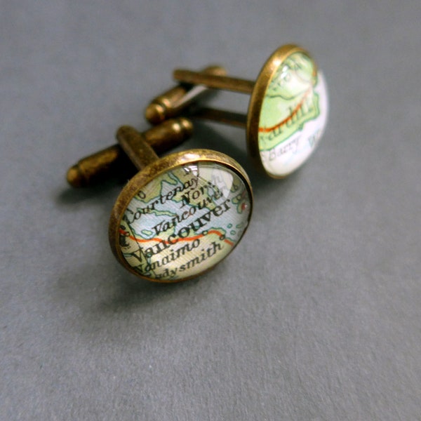 Cufflinks with Personalised Maps, Custom for You