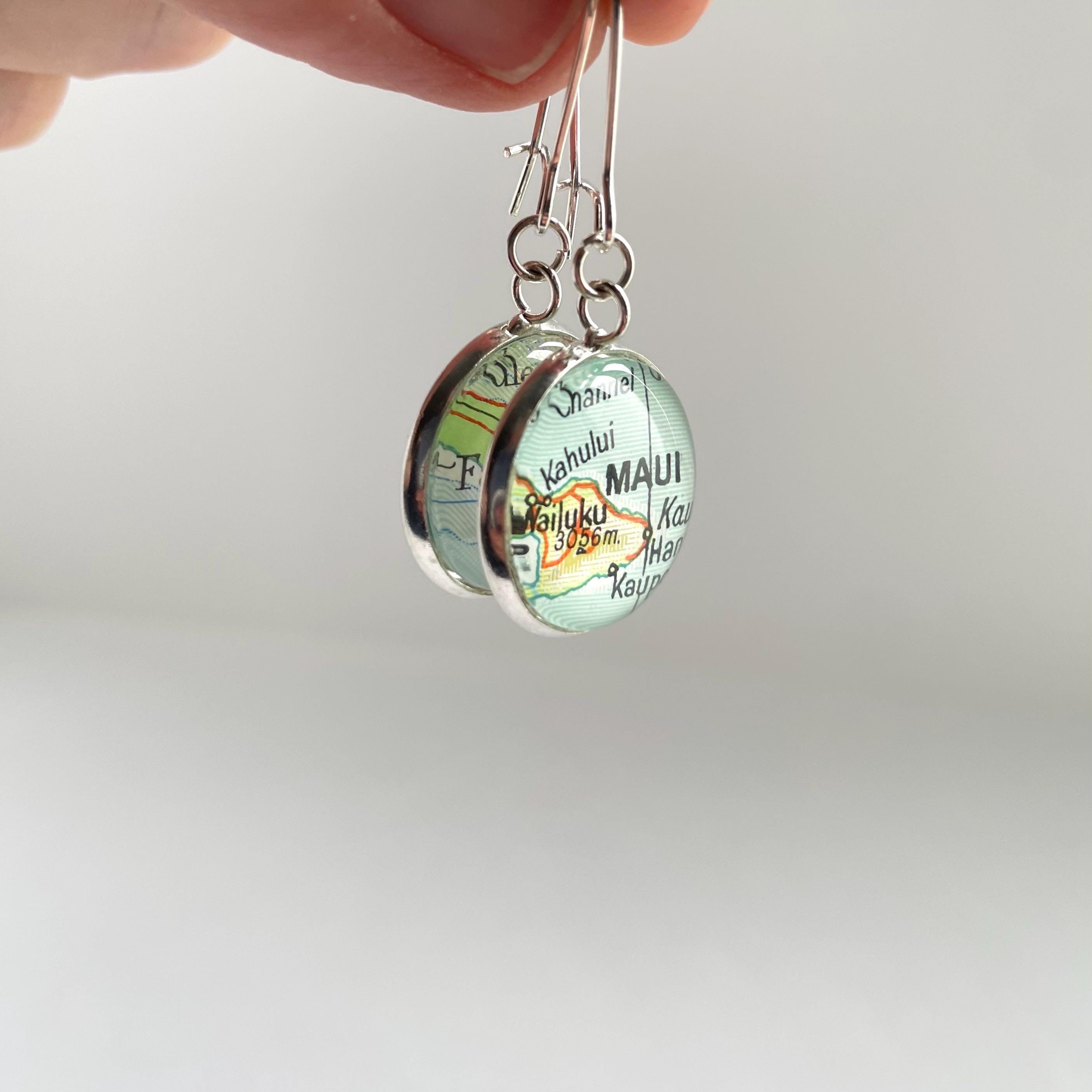 34 Discover Unique Map-Themed Jewelry for Your Next Adventure 19 Personalised Map Earrings, Travel Themed Gift, First Anniversary Present