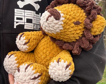 青いかぎ針編みのライオン：手作りあみぐるみぬいぐるみ - Etsy 日本