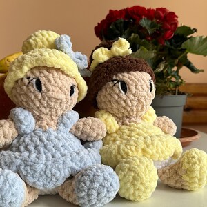 Crochet Princesses Crochet Cinderella Crochet Belle Princess Doll Plushie for kids Amigurumi doll gift for babies Crochet Custom Doll gift