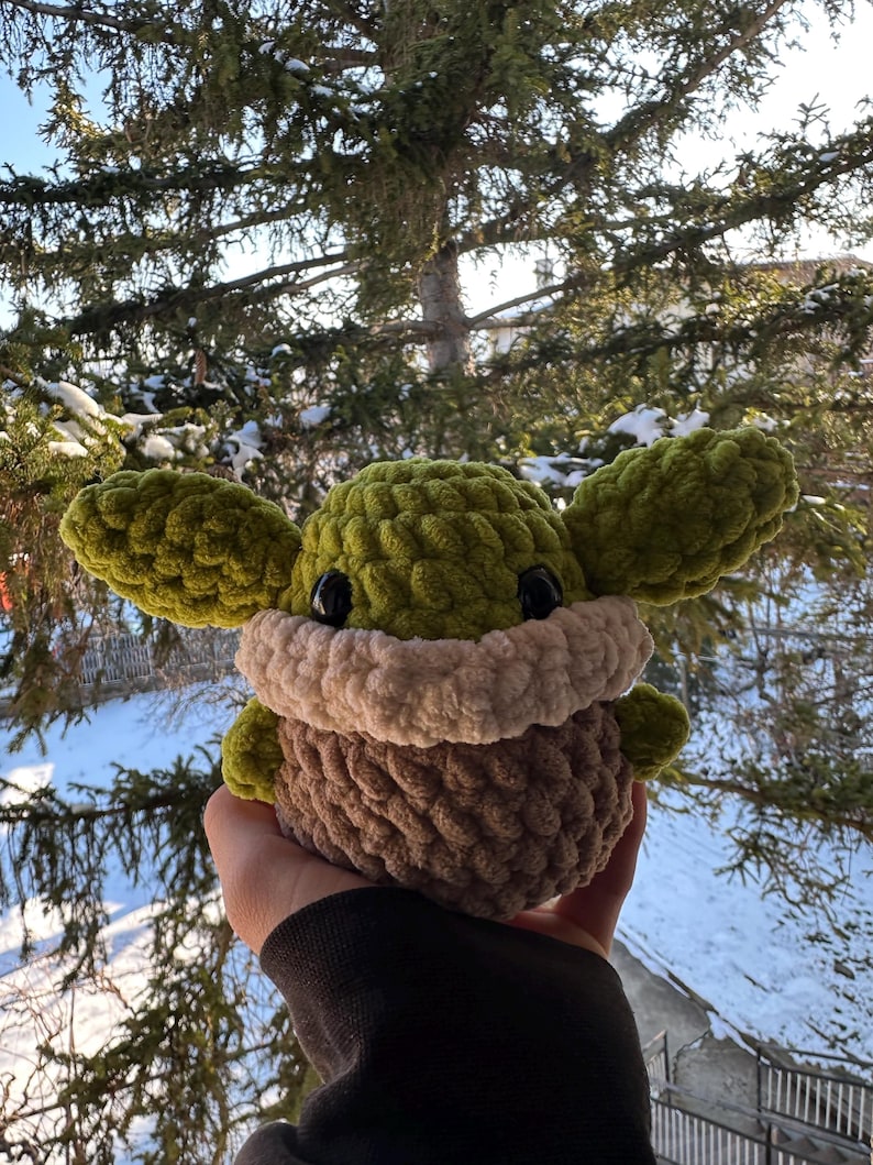 Virkad Baby Yoda Plushie: Mjuk Gosedjur - Grogy Plushie bild 7