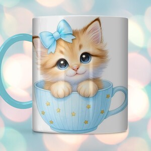 Cute Cat  Mug Wrap Cat Lovers Mug Wrap Sublimation Design PNG Funny Cat Mug PNG Press Design, cat 11oz & 15oz Coffee Cup Template,Gift