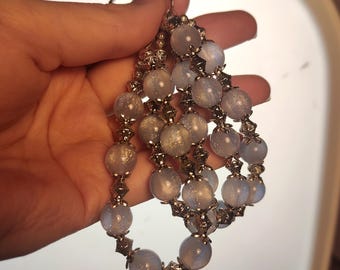 Handcrafted Beaded Keychain with Silver Accents – Alternative Bag Charm