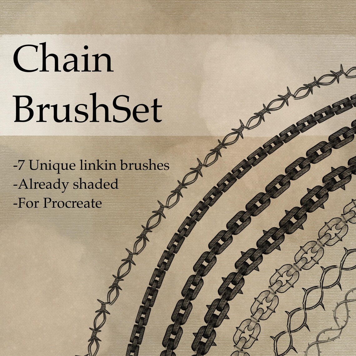 Procreate Chain Procreate Tattoo Chain Brushset - Etsy