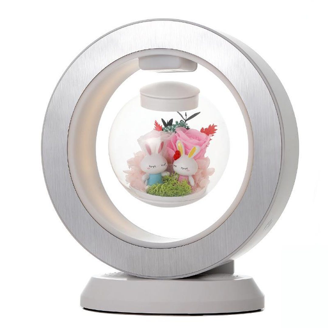 Forever Flowers Real Eternal Roses Levitation LED Floating Light,flower ...