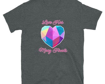 愛には多くの側面がある ローポリハート 半袖 ユニセックス Tシャツ
