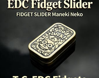 Lucky Cat EDC Fidget Slider - Adult Desk Toy with Smooth Tactile Clicks