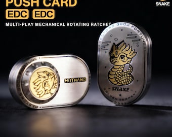 Stainless Steel EDC Fidget Push Card Serpent Stress Relief Spinner Finger Toy