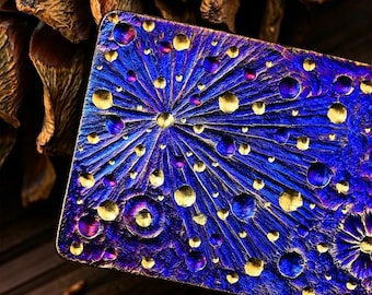 Starry Night Leather Belt Custom Artistic Galaxy Buckle Luxury Men Artisan Gift