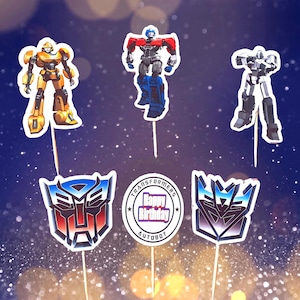 Transformers Cupcake Toppers: Handmade Party Decorations (6-Pack)