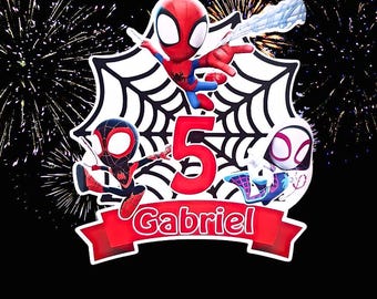 Adorno personalizado para pastel de Spiderman: Decoración para fiesta de cumpleaños de superhéroes