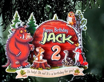 Personalised Gruffalo Birthday Cake Topper | Woodland Theme | Name & Age Decoration