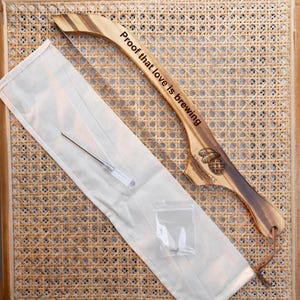 Custom Wood Bread Knife, Fiddle Bow Knife, Serrated Bread Knife, Bread Slashing Tool，House Warming Gift，Gift For The Bride & Couples Carbonized Wood Saw