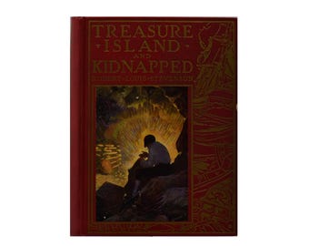 La isla del tesoro y Secuestrado, primera edición de 1924, de Robert Louis Stevenson, ilustrada por Frank Godwin.
